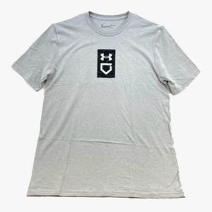 Men's Under Armour Baseball Icon Loose Gray Short Sleeve Cotton T-shirt Size: L